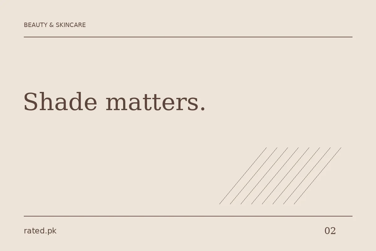 Rated.pk editorial graphic reading Shade matters, for the Miss Rose concealer buying guide.
