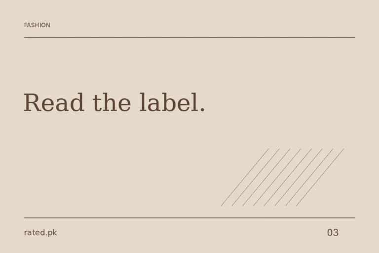 Rated.pk editorial graphic reading Read the label, for the winter shawl buying guide.